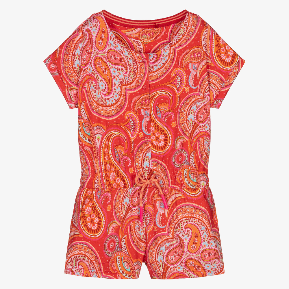 Oilily - Combi-short rouge motif cachemire Fille | Childrensalon