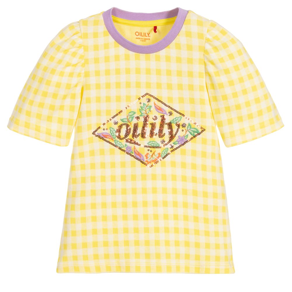Oilily - Girls Yellow Cotton T-Shirt | Childrensalon