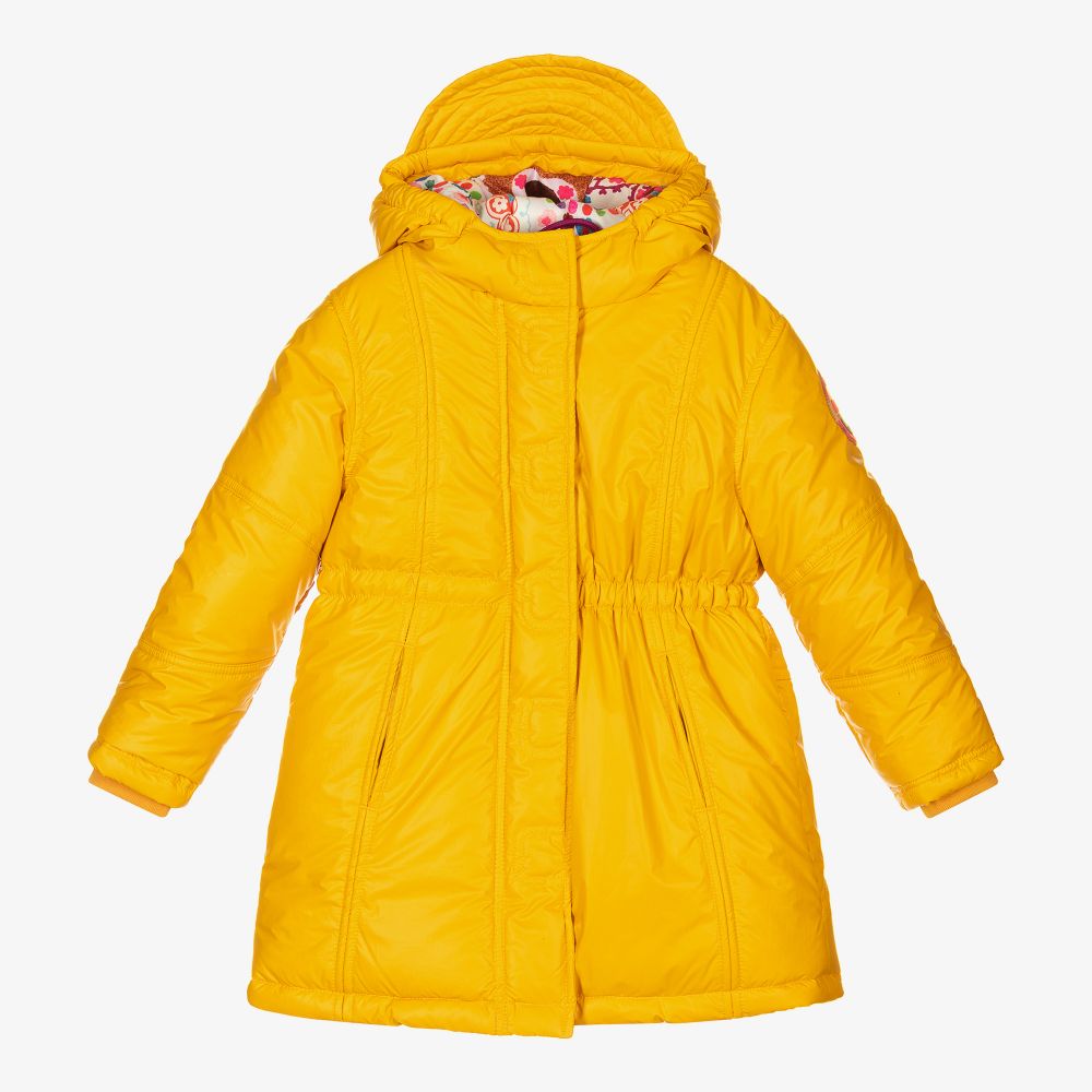 Oilily - Girls Yellow Padded Raincoat | Childrensalon