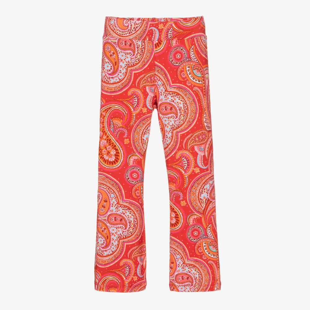 Oilily - Orange, ausgestellte Paisley-Leggings | Childrensalon