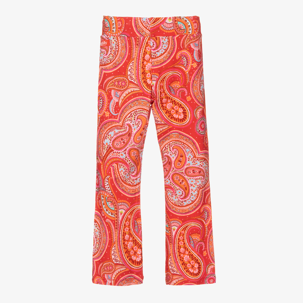 Oilily Orange Paisley Flared Leggings Childrensalon Outlet