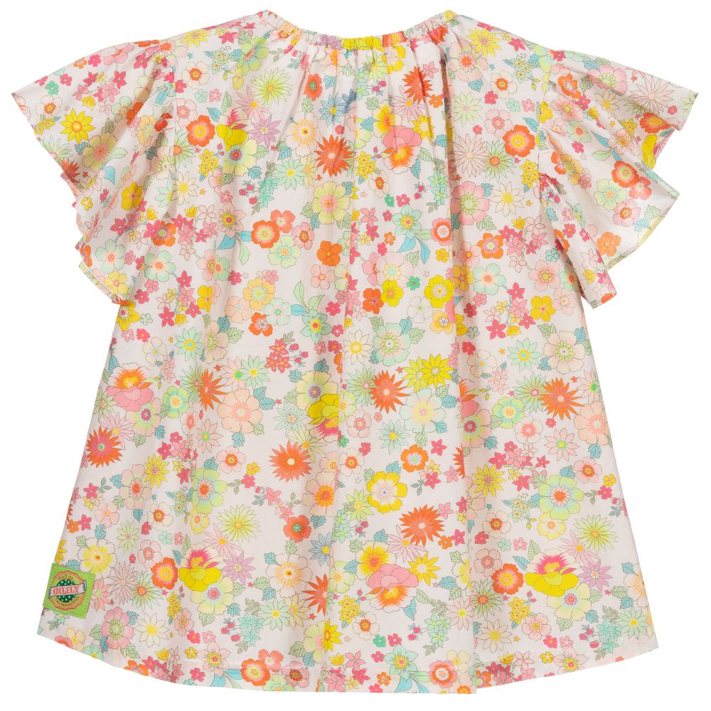 Oilily-Розовая блузка из хлопка в цветочек | Childrensalon Outlet