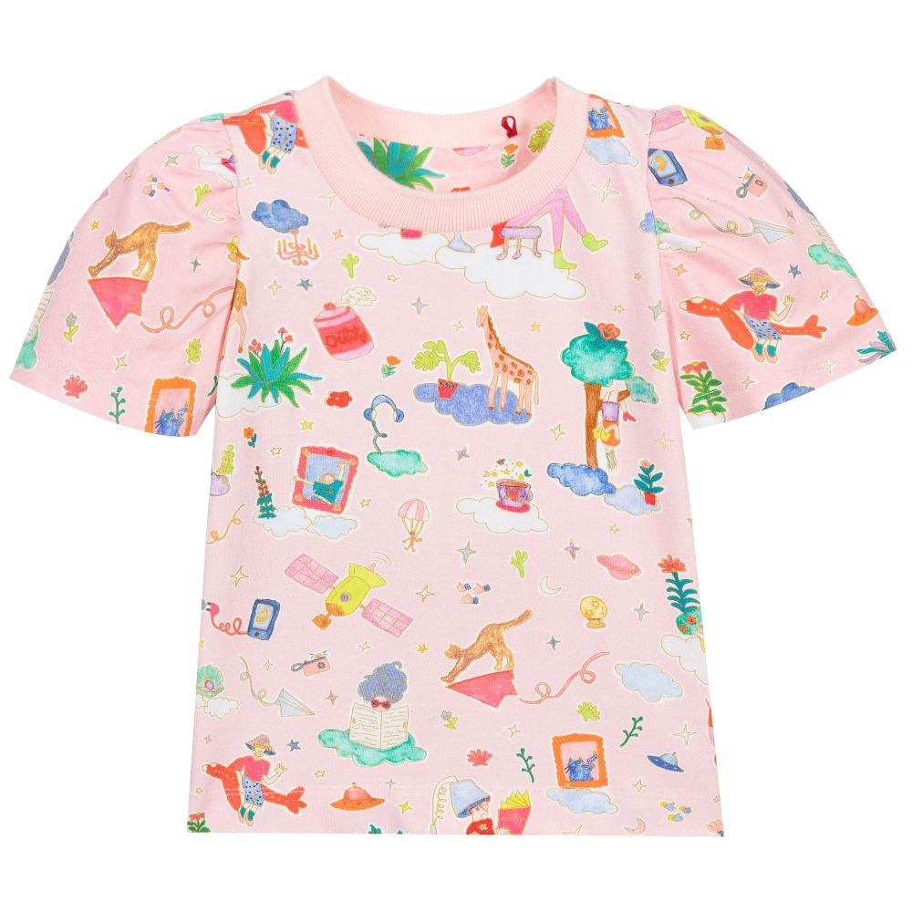 Oilily - Розовая футболка из органического хлопка | Childrensalon