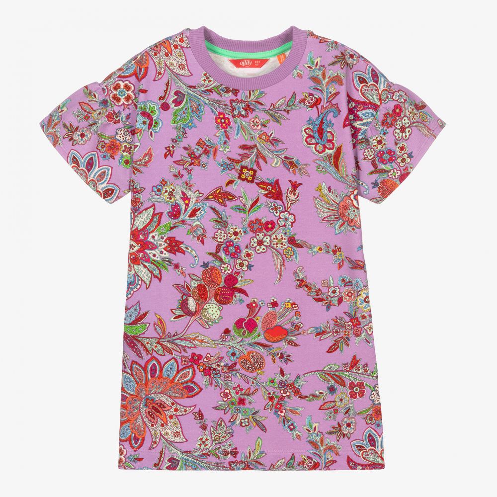 Oilily-Purple Organic Cotton Dress | Childrensalon Outlet