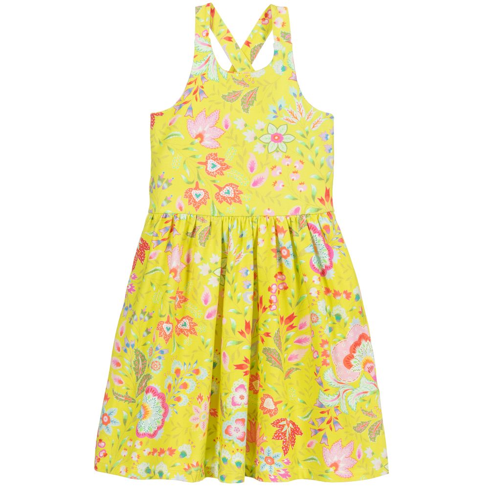 Oilily-فستان قطن عضوي جيرسي لون أصفر | Childrensalon Outlet