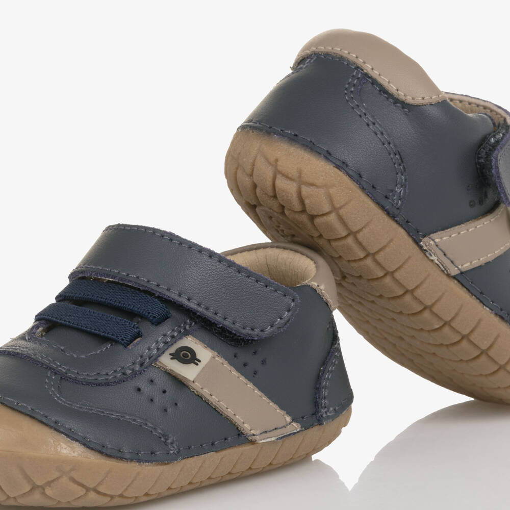Old Soles-Baby Boys Blue Leather First Walkers | Childrensalon Outlet