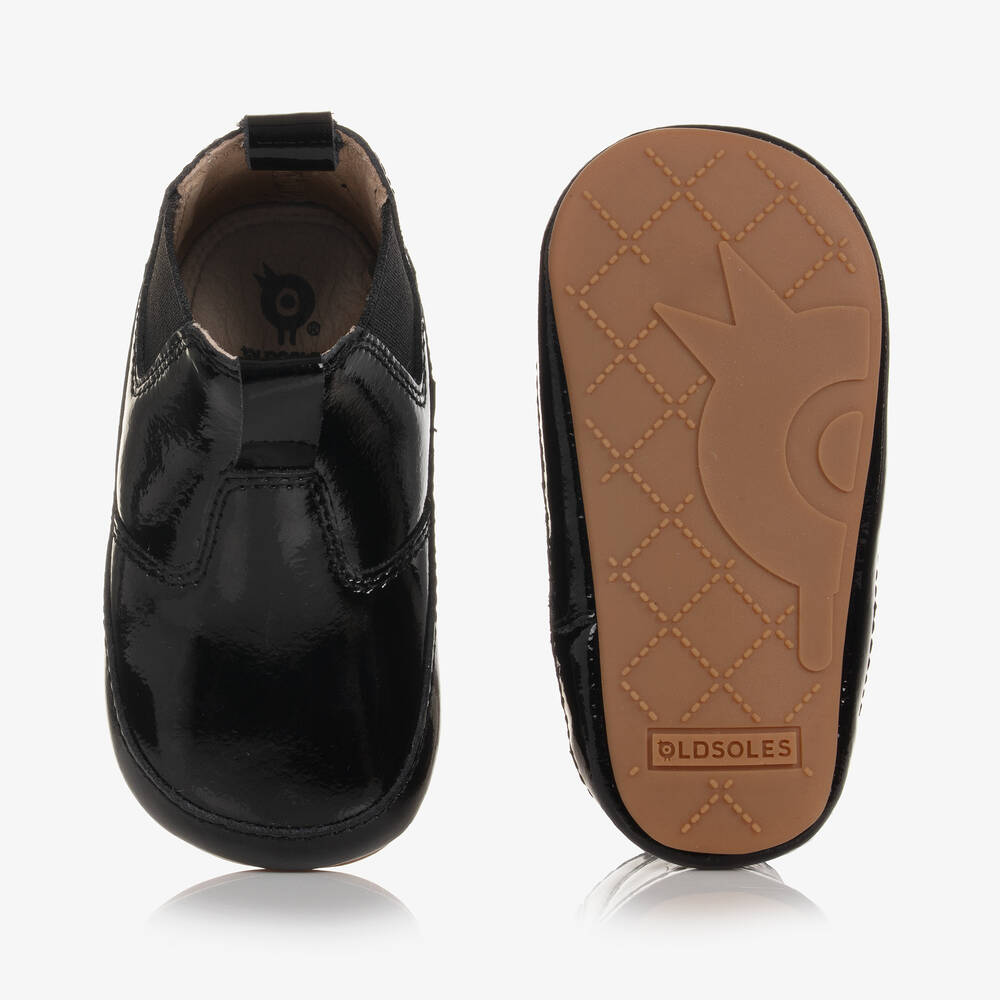 Old Soles-Baby Girls Black Patent Leather Chelsea Boots | Childrensalon Outlet
