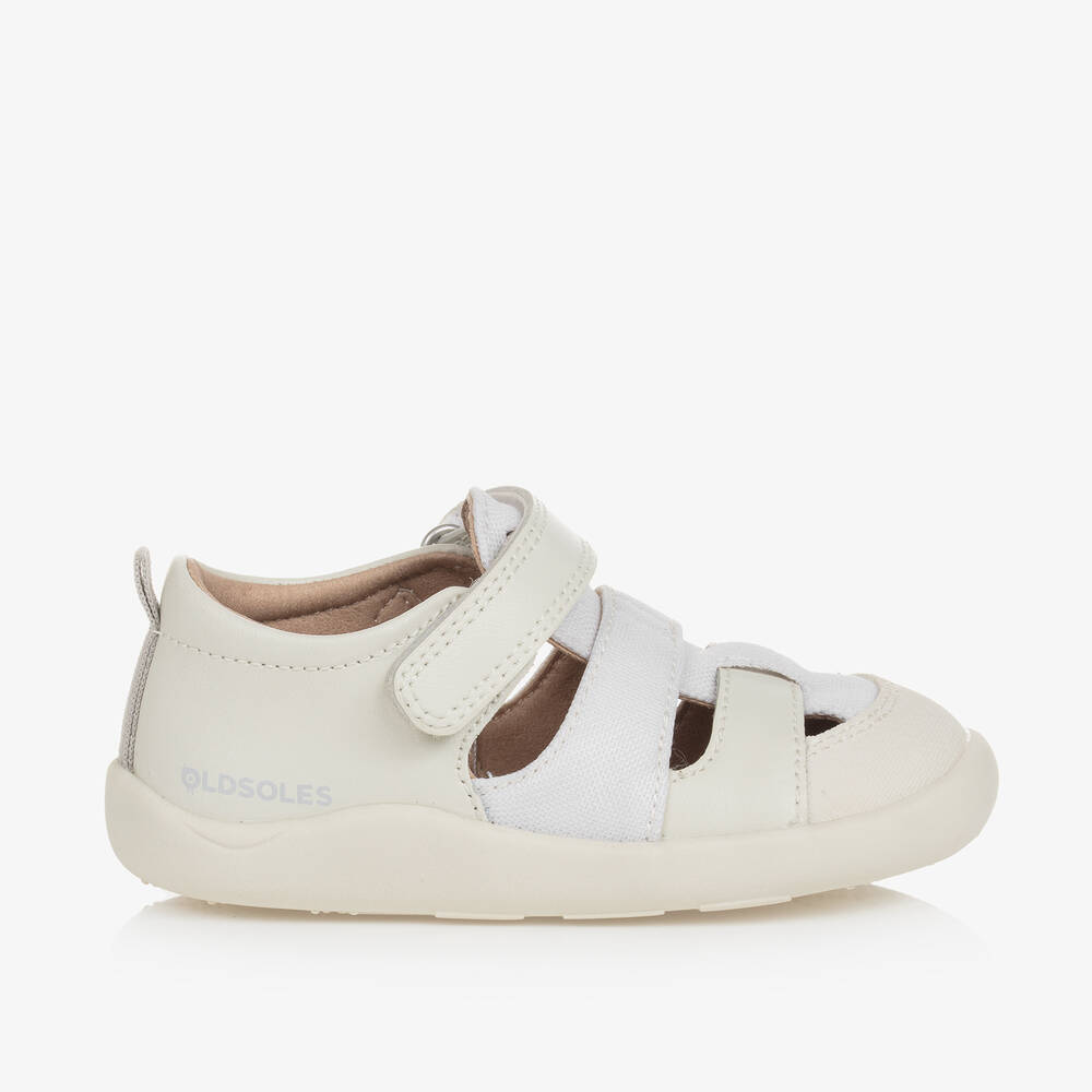 Old Soles Baby Girls Ivory Leather Mesh Shoes