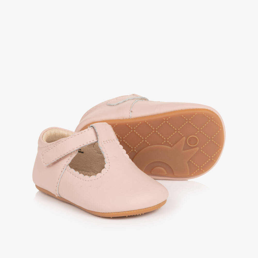 Old Soles-Baby Girls Pale Pink Leather Pre-Walker Shoes | Childrensalon Outlet