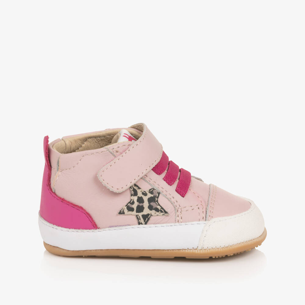 Old Soles-Baby Girls Pink Leather Pre-Walker Trainers | Childrensalon Outlet