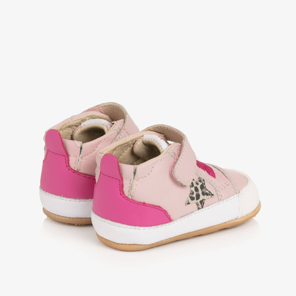Old Soles-Baby Girls Pink Leather Pre-Walker Trainers | Childrensalon Outlet