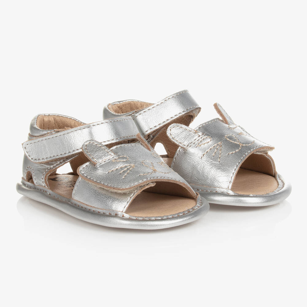 Old Soles - Baby Girls Silver Leather Sandals | Childrensalon