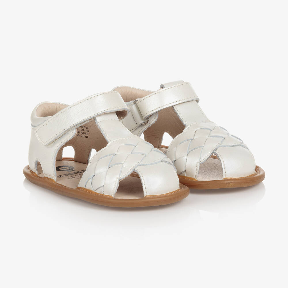 Old Soles - Baby Girls White First-Walker Sandals | Childrensalon