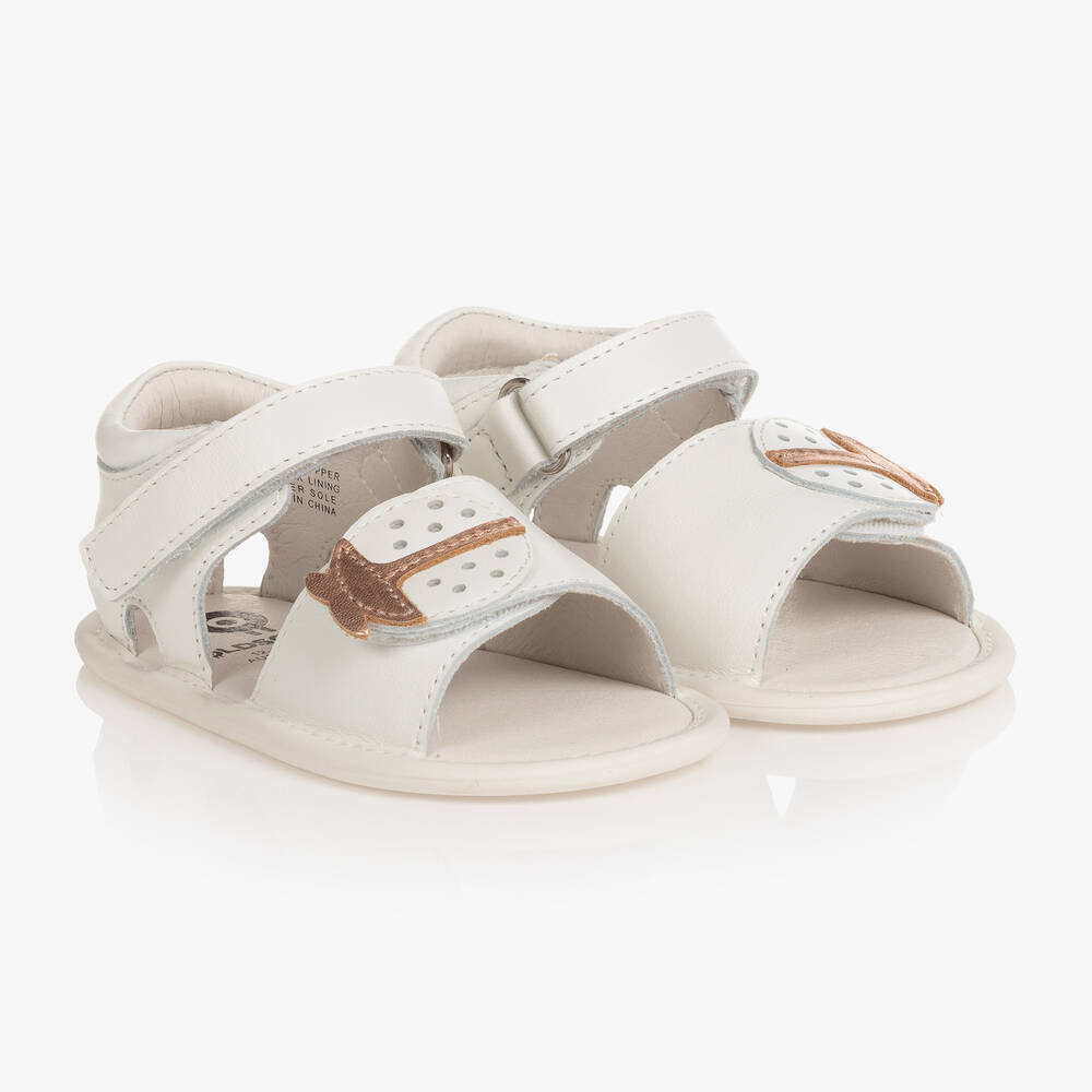 Old Soles - Baby Girls White Ladybug First-Walker Sandals | Childrensalon
