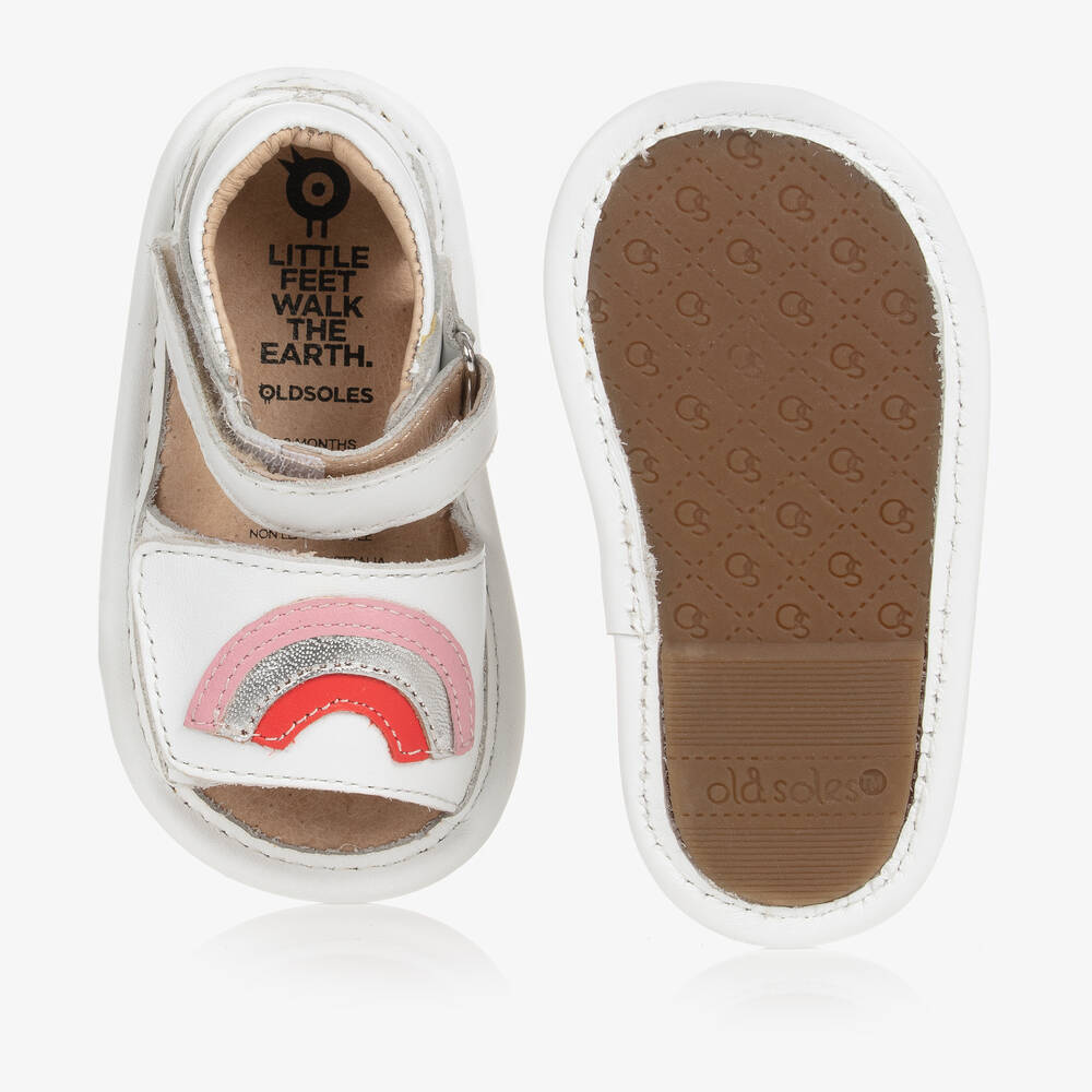 أولد سولز-صندل جلد لون أبيض للمولودات | Childrensalon Outlet