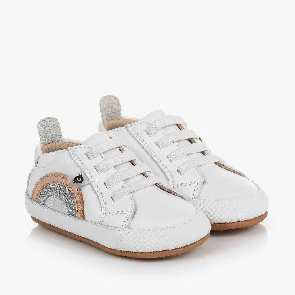 Old Soles - Baby Girls White Leather Trainers | Childrensalon