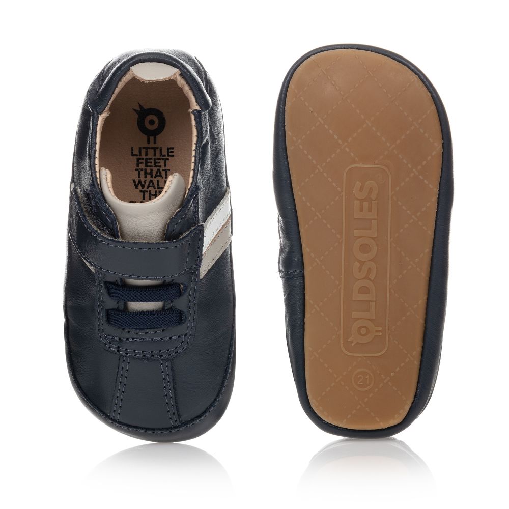 Old Soles-Blue Leather Baby Shoes | Childrensalon Outlet