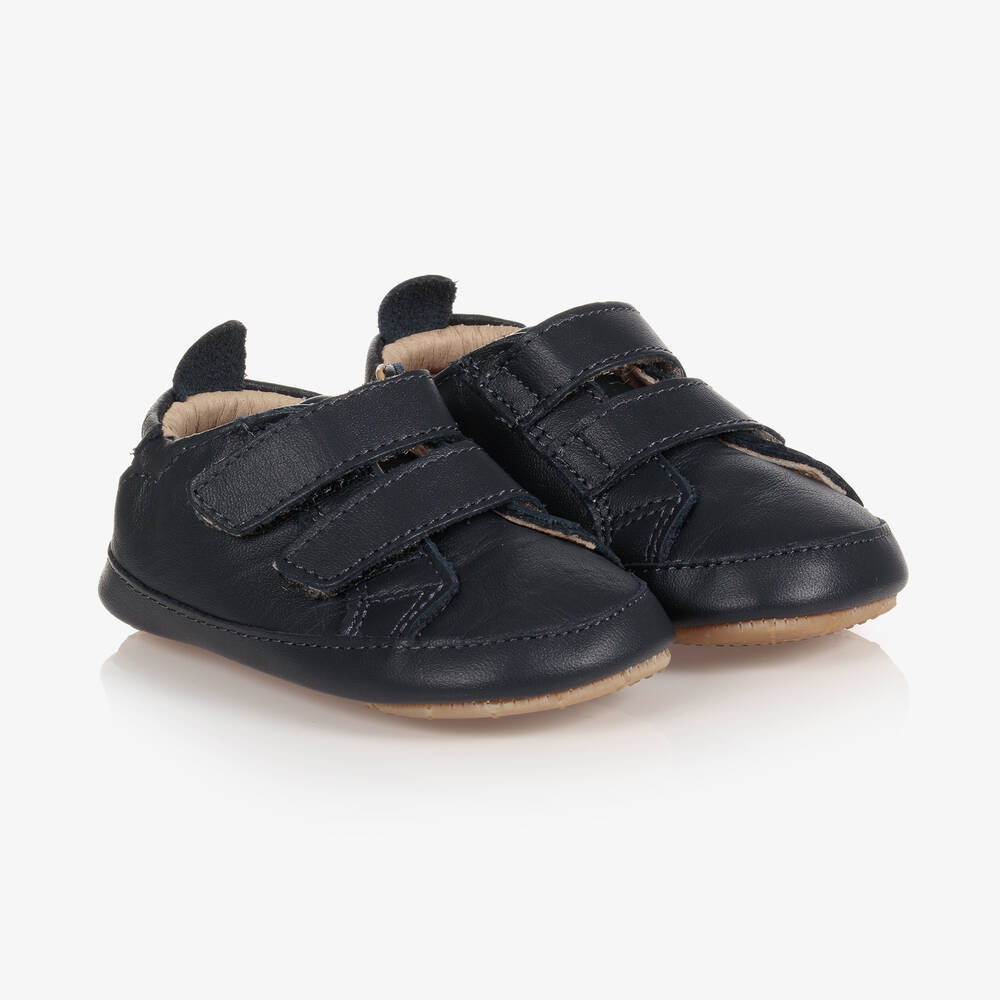 Old Soles - Blue Leather First-Walker Shoes | Childrensalon