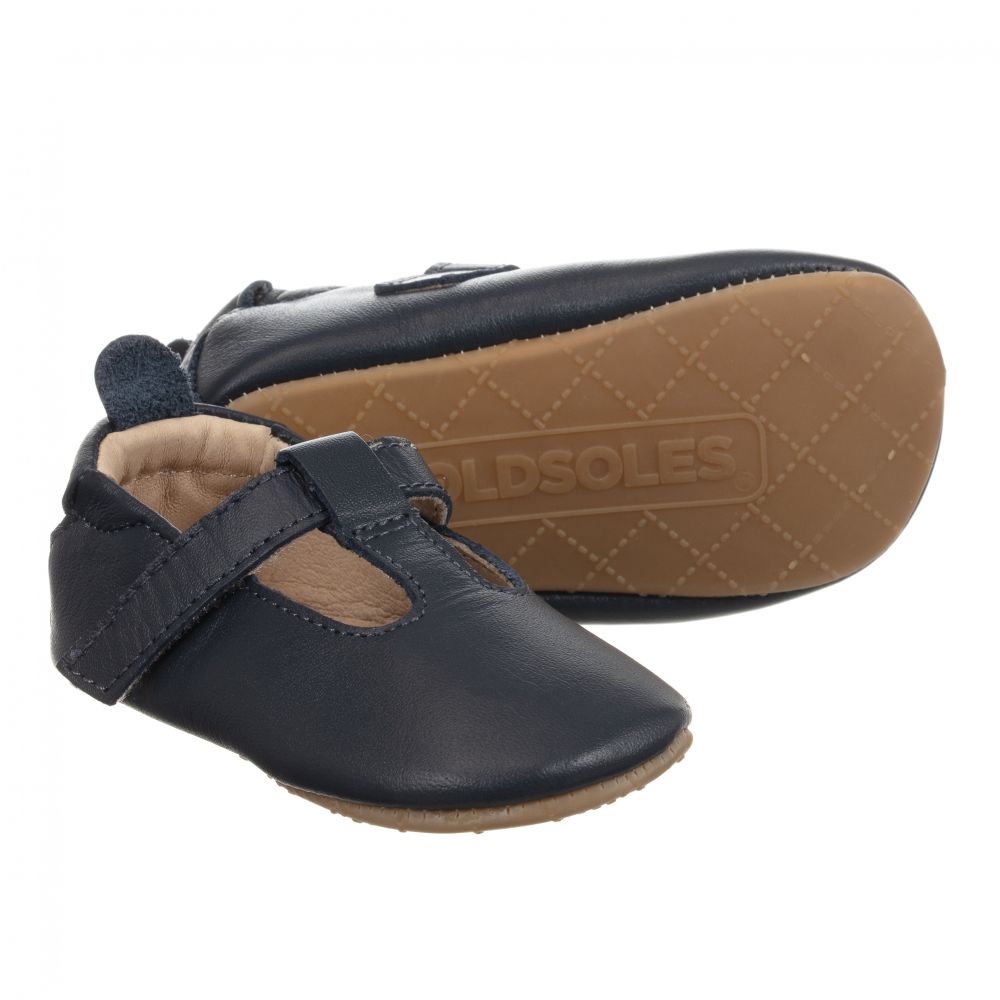 Old Soles - Blue Leather Pre-Walker Shoes | Childrensalon