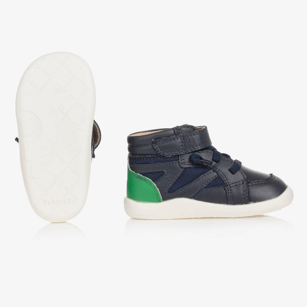 أولد سولز-Boys Blue High Top Leather Trainers  | Childrensalon Outlet
