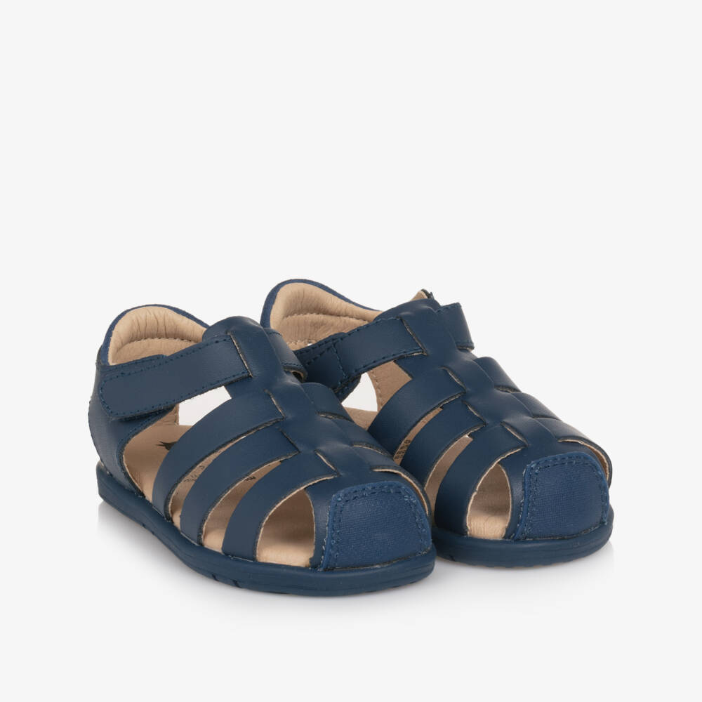 Old Soles-Boys Blue Leather Adventure Sandals | Childrensalon Outlet