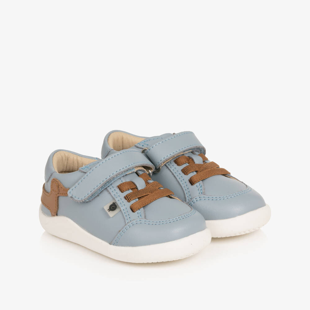 Old Soles-Boys Blue Leather First Walker Dachshund Trainers | Childrensalon Outlet