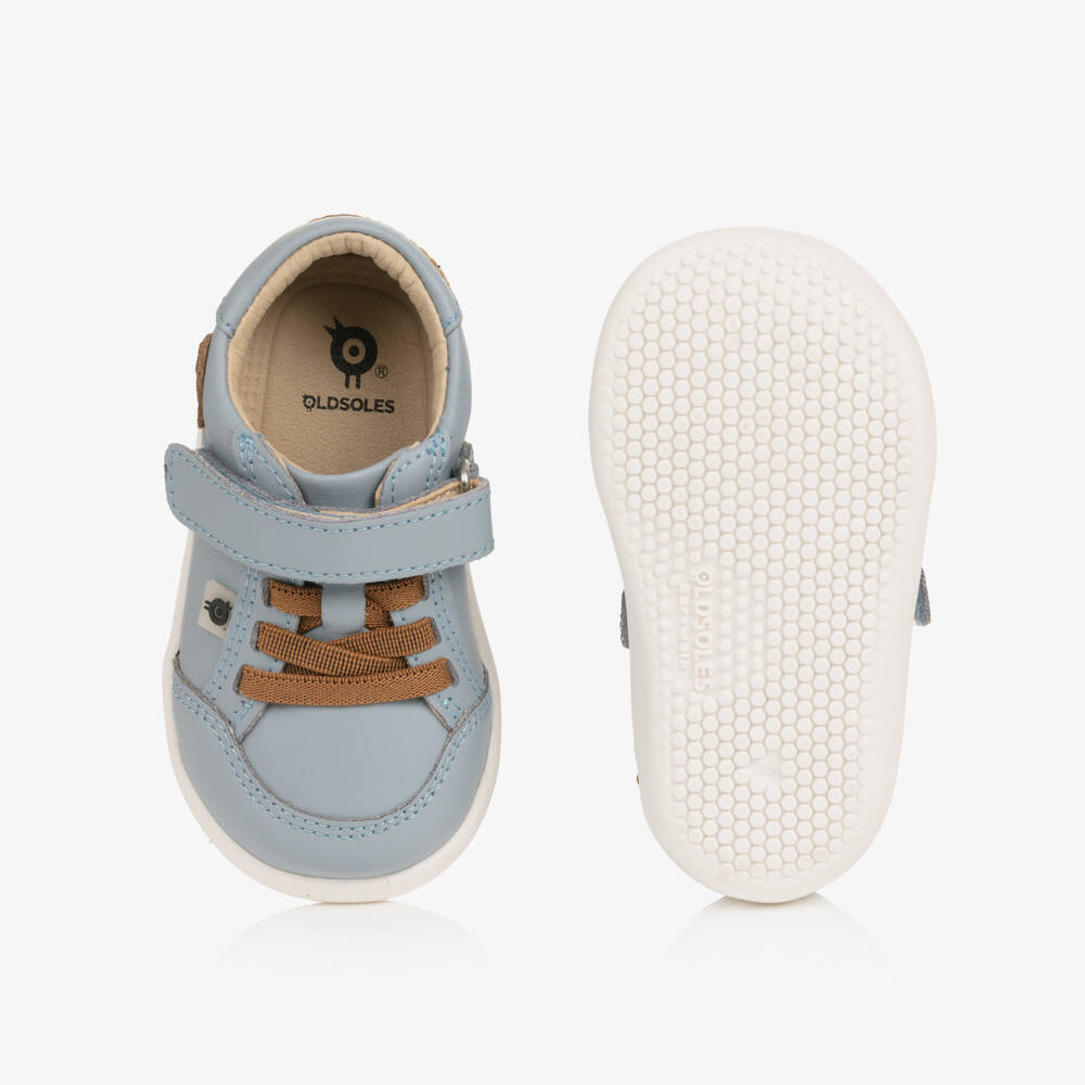 Old Soles-Boys Blue Leather First Walker Dachshund Trainers | Childrensalon Outlet
