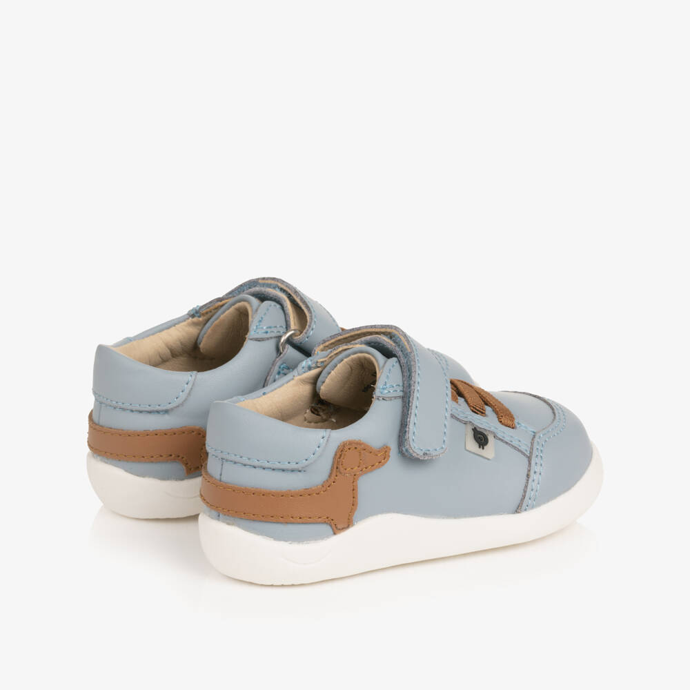 Old Soles-Boys Blue Leather First Walker Dachshund Trainers | Childrensalon Outlet