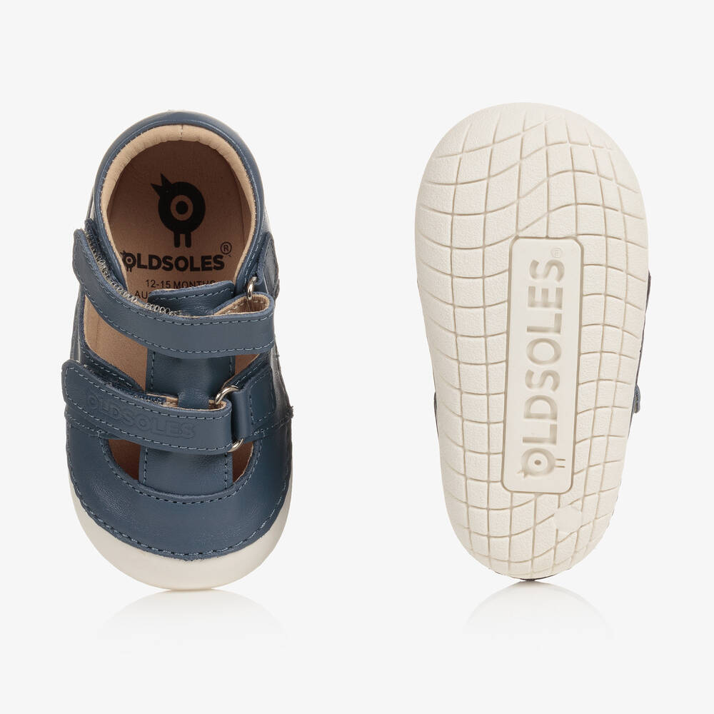 أولد سولز-صندل أطفال ولادي جلد لون كحلي لمرحلة بدء المشي | Childrensalon Outlet