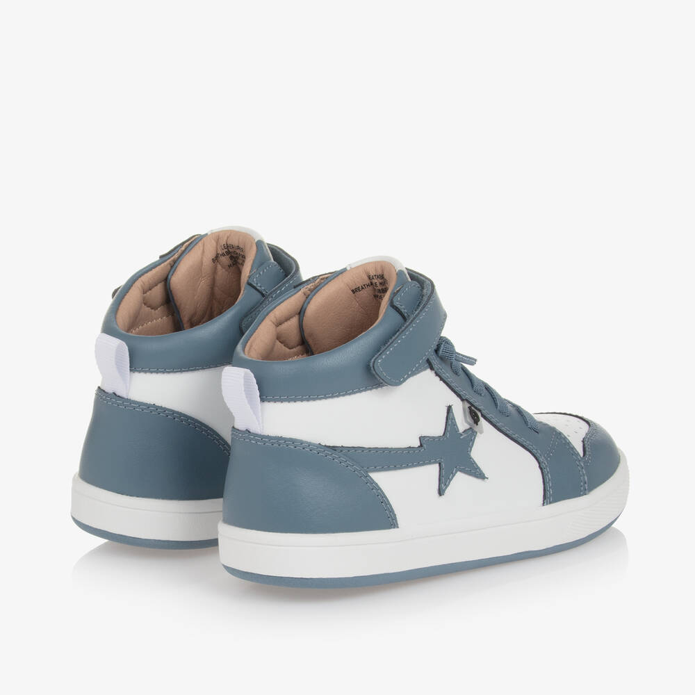 Old Soles-Boys Blue Leather High-Top Trainers | Childrensalon Outlet