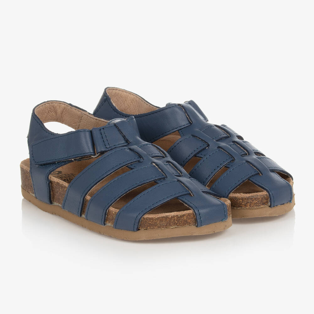 Old Soles - Boys Blue Leather Sandals | Childrensalon