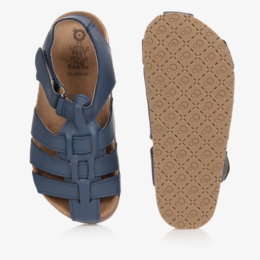 Old Soles-Boys Blue Leather Sandals | Childrensalon Outlet