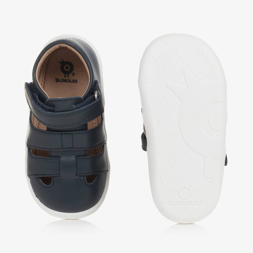 أولد سولز-حذاء أطفال ولادي جلد لون كحلي لبدء المشي | Childrensalon Outlet