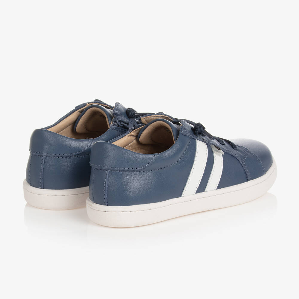 Old Soles - Boys Blue Leather Trainers | Childrensalon Outlet