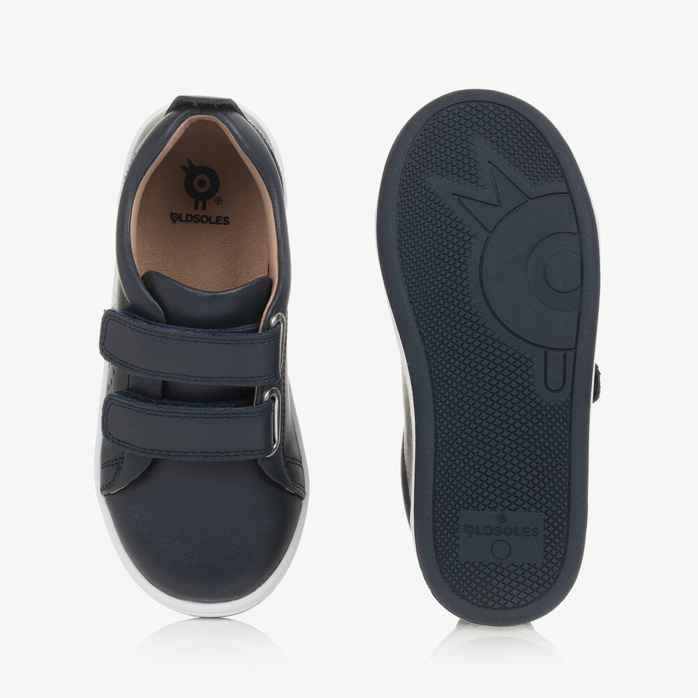Old Soles-Boys Blue Leather Trainers | Childrensalon Outlet