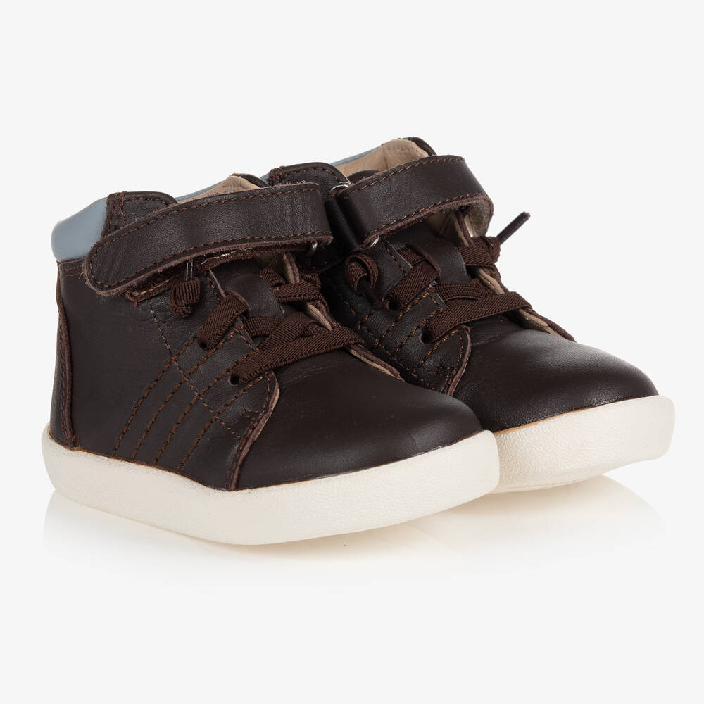 Old Soles - حذاء جلد صناعي لون بني لمرحلة بدء المشي للمواليد | Childrensalon