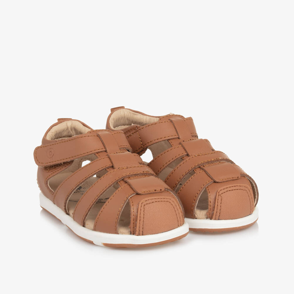 Old Soles-Boys Brown Leather Velcro Walkers | Childrensalon Outlet