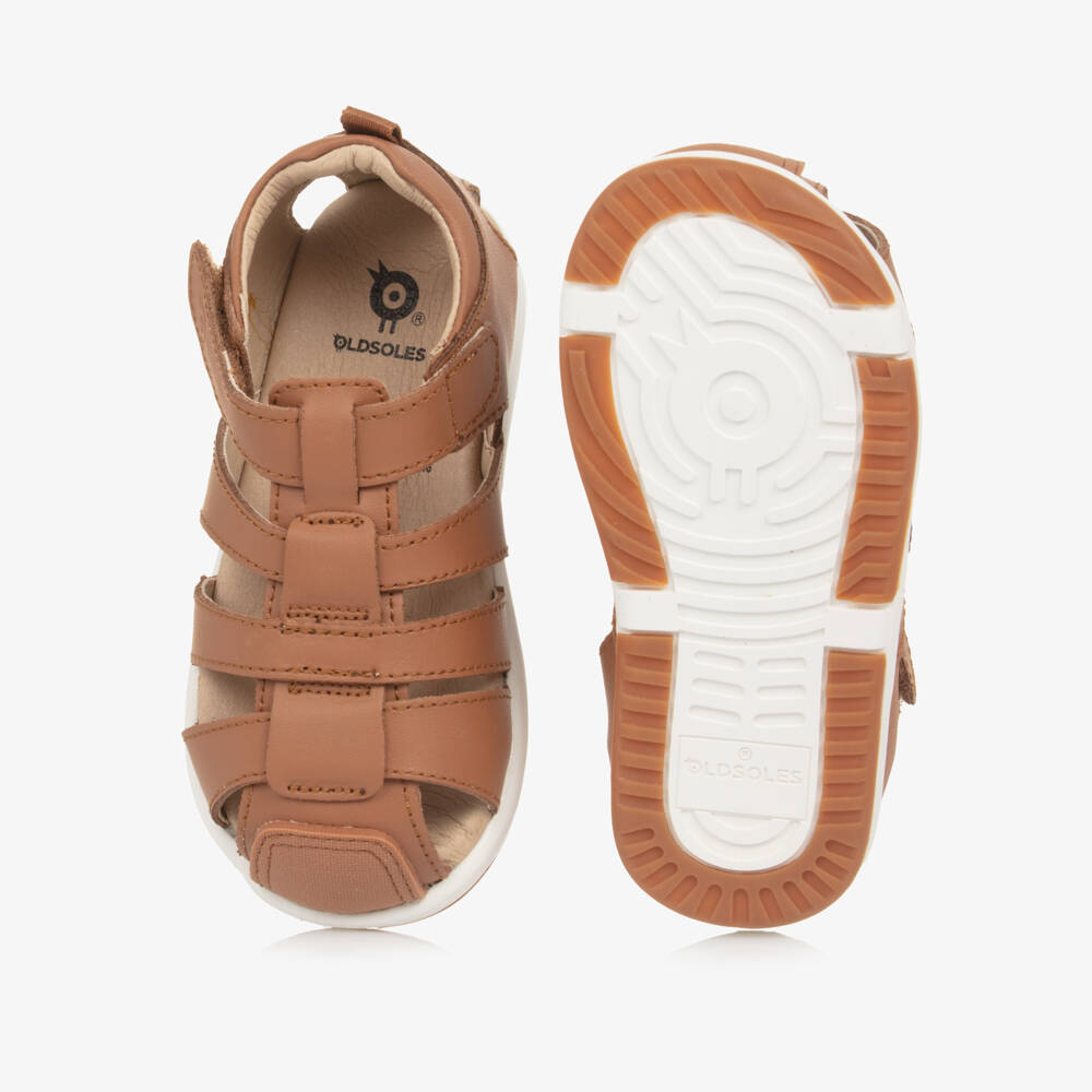 Old Soles-Boys Brown Leather Velcro Walkers | Childrensalon Outlet