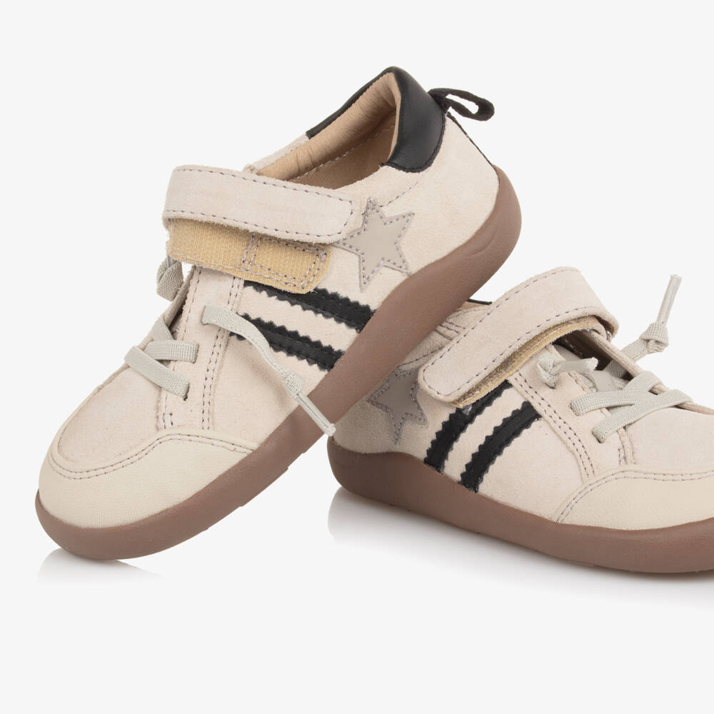 Old Soles-Boys Ivory and Navy Trainers | Childrensalon Outlet