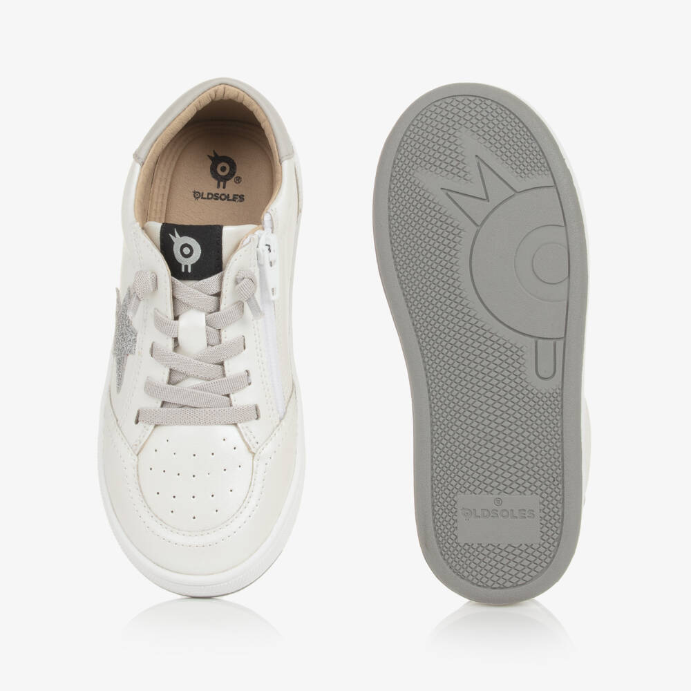 Old Soles-Boys Ivory Leather Star Sneakers | Childrensalon Outlet