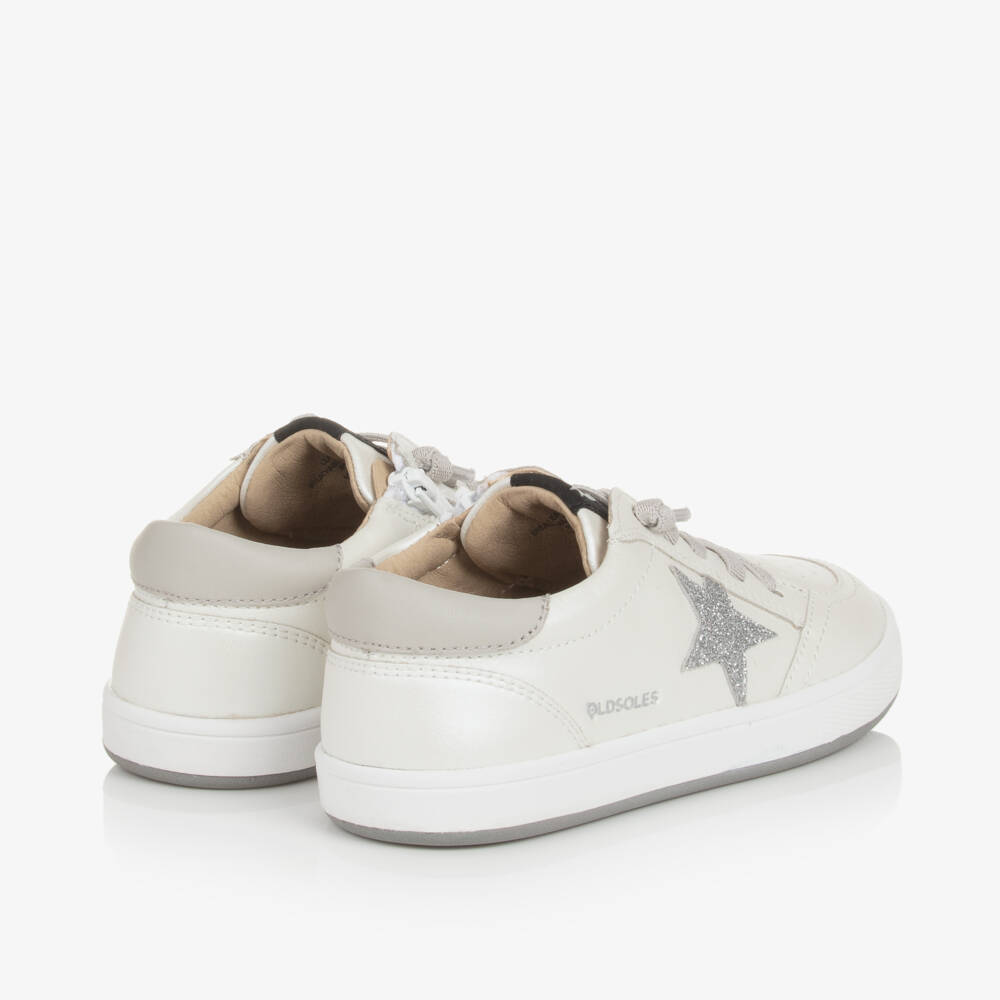 Old Soles-Boys Ivory Leather Star Sneakers | Childrensalon Outlet
