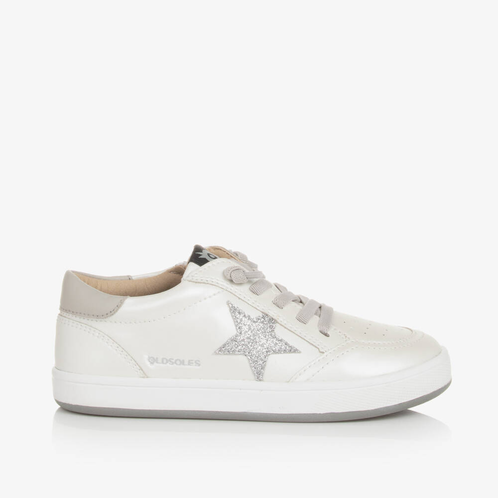 Old Soles-Boys Ivory Leather Star Sneakers | Childrensalon Outlet