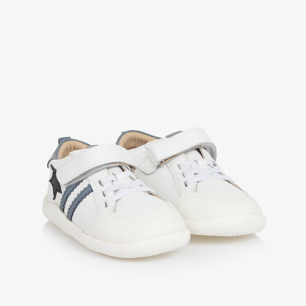 Old Soles-Boys Ivory & Navy Leather Walkers | Childrensalon Outlet