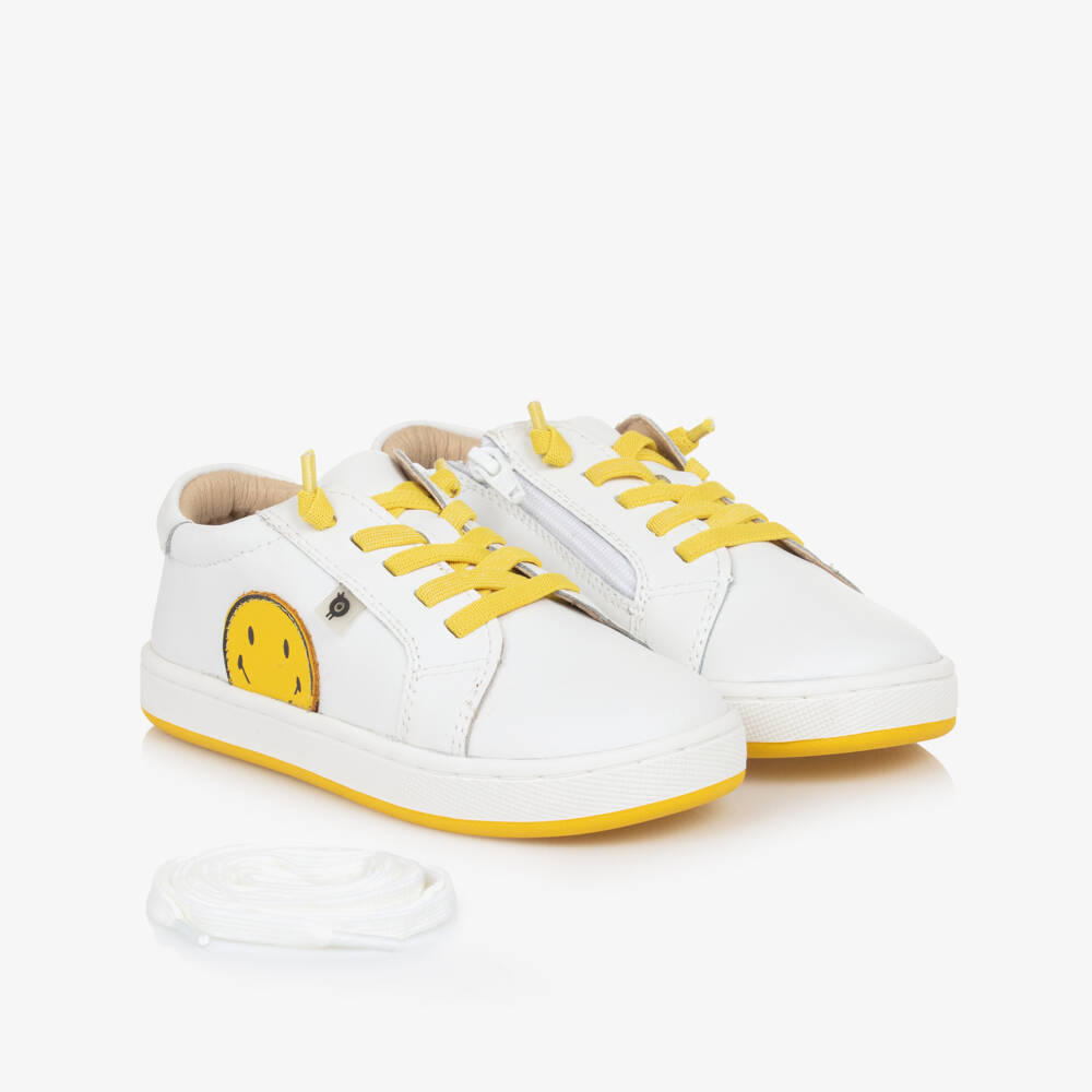 Old Soles-Boys Ivory Smiley Face Sneakers | Childrensalon Outlet