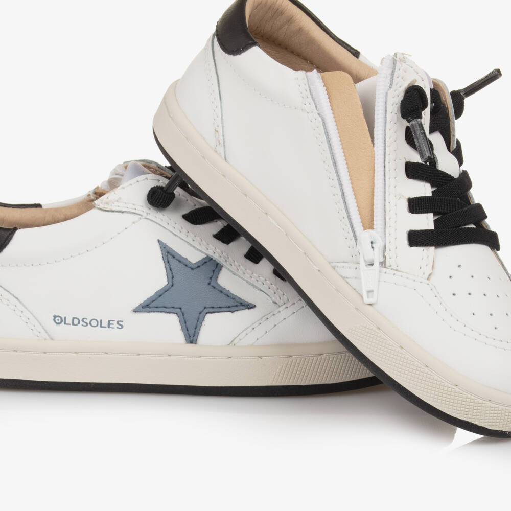 Old Soles-Boys Ivory Star-Accented Leather Sneakers | Childrensalon Outlet