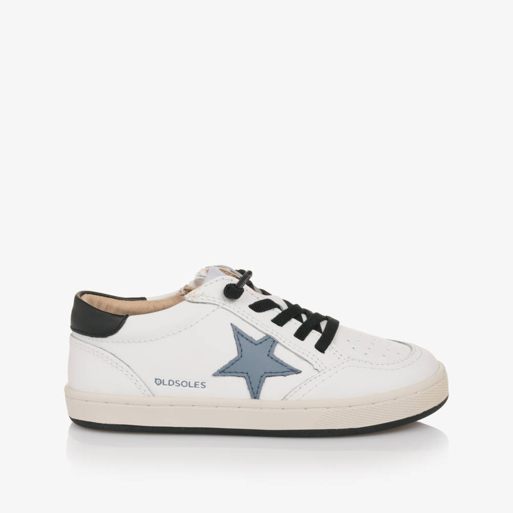 Old Soles-Boys Ivory Star-Accented Leather Sneakers | Childrensalon Outlet