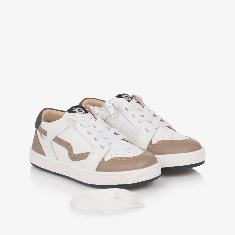 Old Soles-Boys Ivory & Taupe Leather Shoes | Childrensalon Outlet