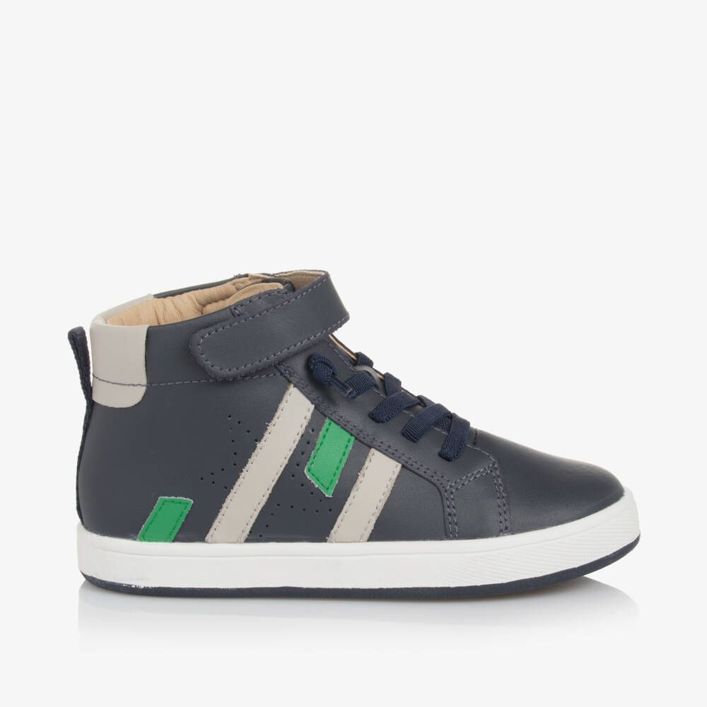 أولد سولز-حذاء رياضي بكاحل عالي جلد لون كحلي للأولاد | Childrensalon Outlet