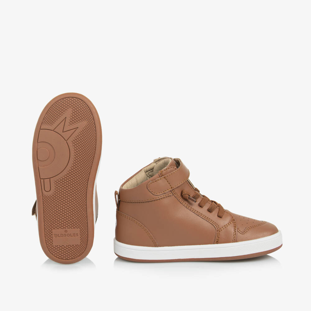 Old Soles-Boys Leather Tan High-Tops | Childrensalon Outlet
