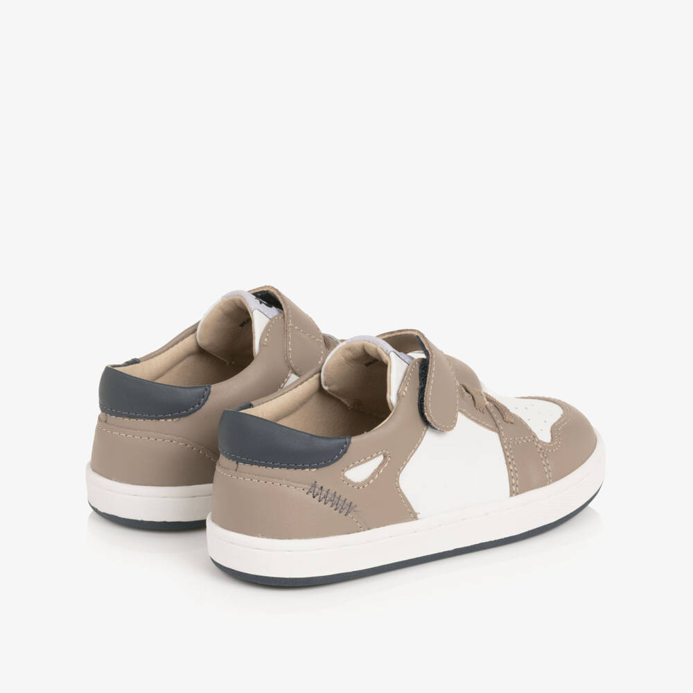 Old Soles-Boys Light Brown & White Leather Trainers | Childrensalon Outlet